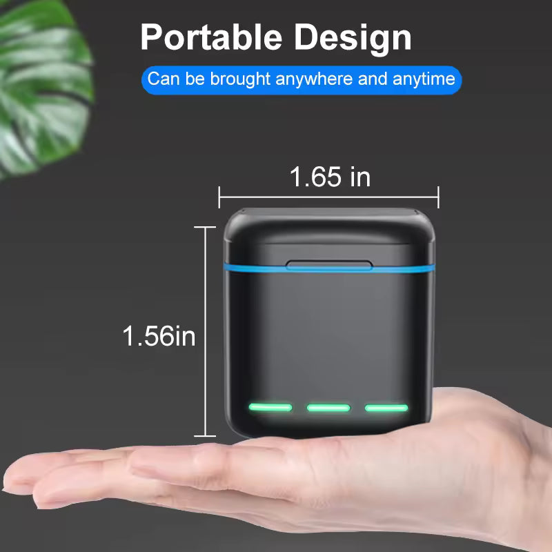 Caricabatterie originale per GoPro Go Pro Hero 8 7 6 5 Nero